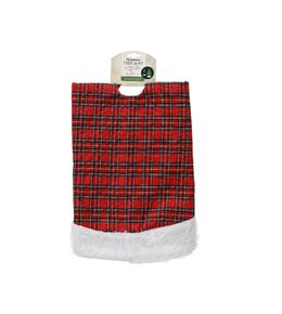 Jupe sapin motifs écossais - coloris rouge/blanc - D90cm