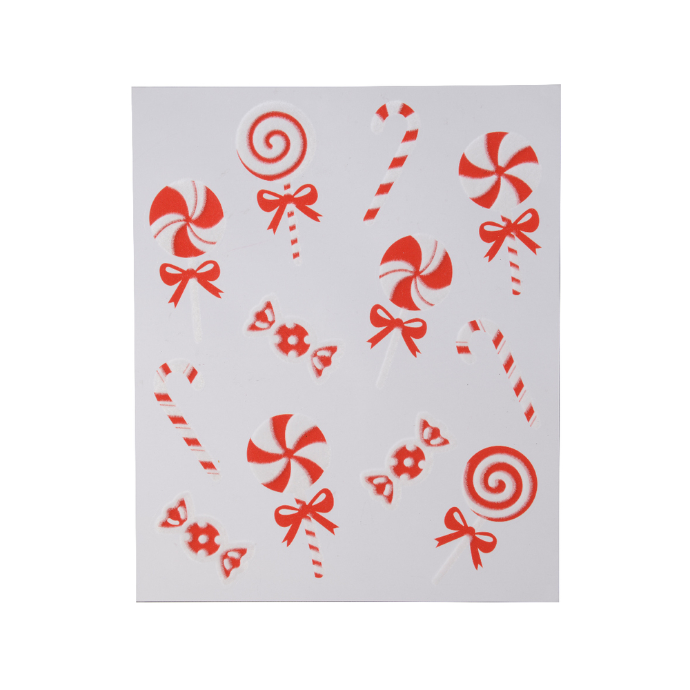 Décoration de fenêtre : sucreries rouges - L.34,5xl.28,5cm