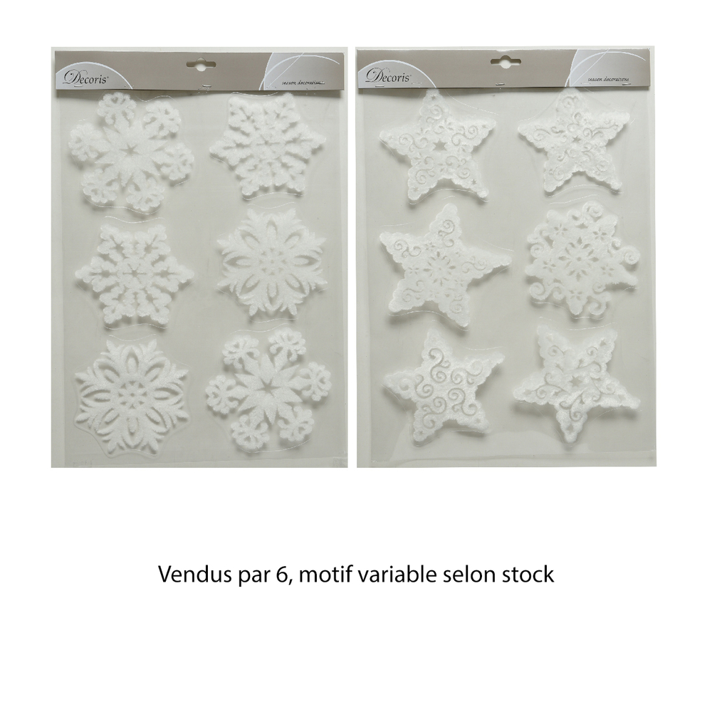 Décoration de fenêtre : flocons & étoiles - L.34,5xl.29,5cm