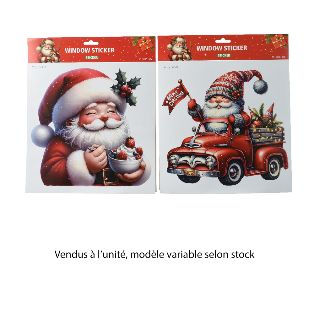 Autocollant de fenêtre : père Noël - L.30,5xl.30,5cm