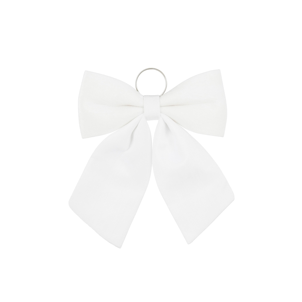 Grand nœud de Noël, coloris blanc - L.40xl.32xH.3cm