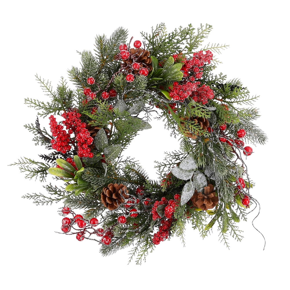 Couronne de Noël artificielle 'Randell', coloris vert - D.40cm