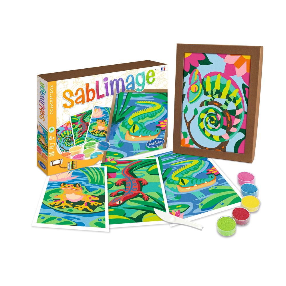 Kit de loisirs créatifs, sablimage 'Dans les herbes' - 4 tableaux