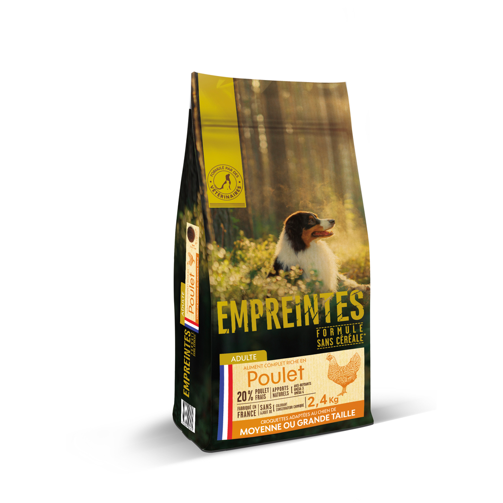 Croquettes poulet sans céréales, moyen/grand chien - 2,4kg