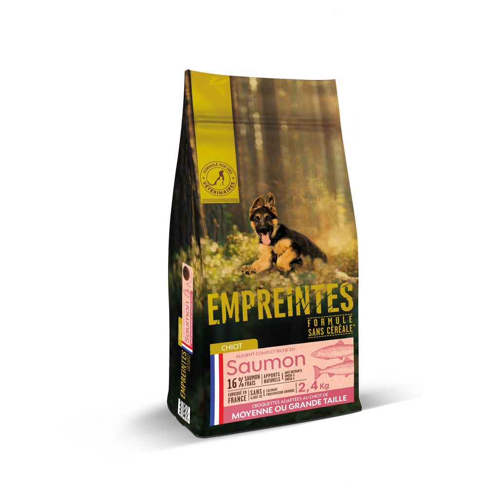 Croquettes saumon sans céréales, moyen/grand chiot - 2,4kg
