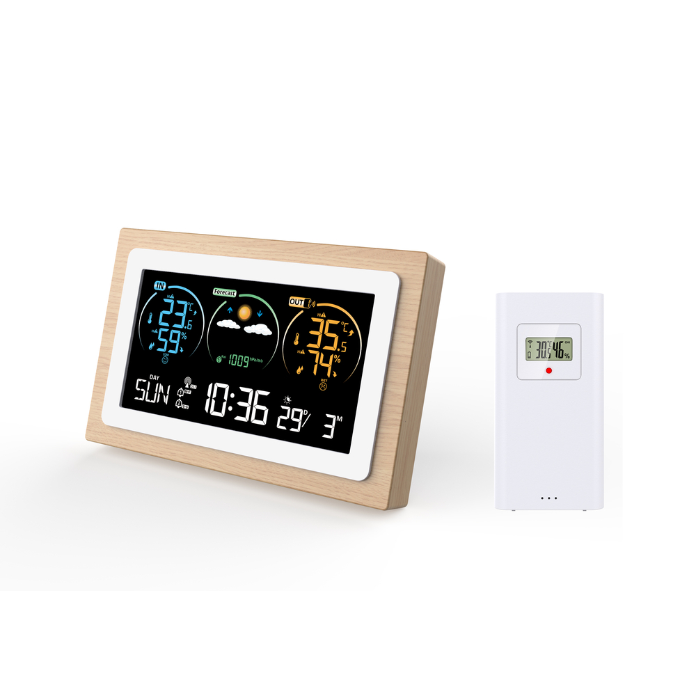Station météo électronique couleur avec capteur sans fil - L.9,8cm