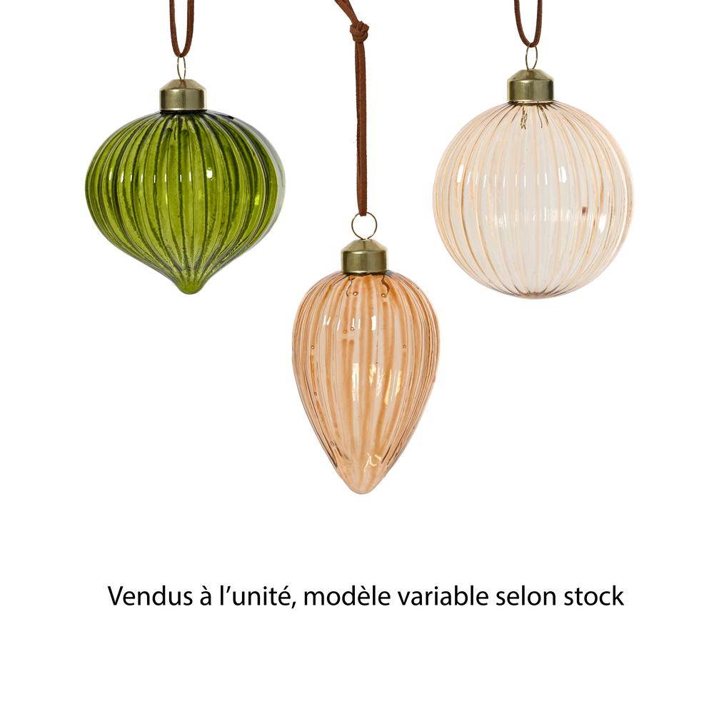 Boule en verre - coloris assortis - D8cm