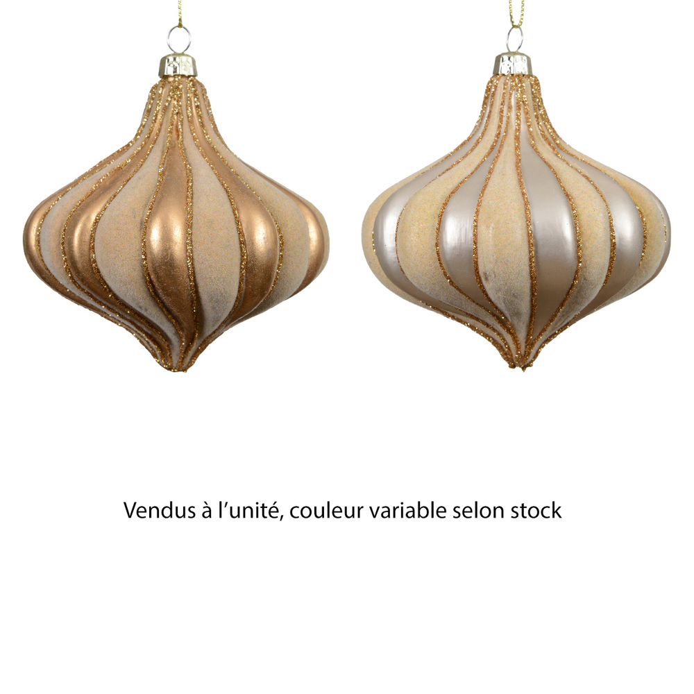 Suspension forme oignon - coloris assortis - D10cm