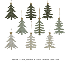 Suspension sapin feutrine - coloris variables - H18cm
