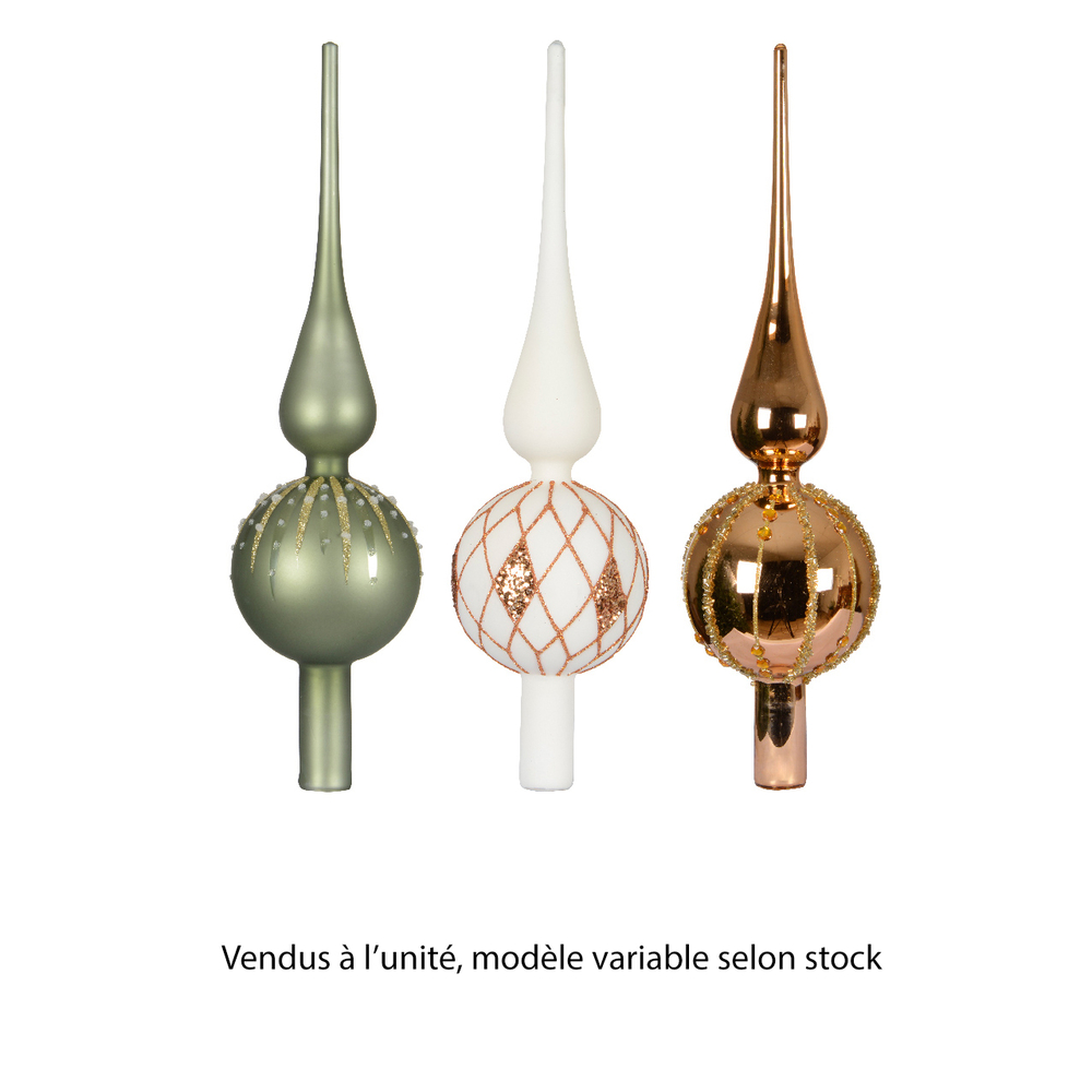 Cimier avec motifs en verre - coloris variables - H31cm