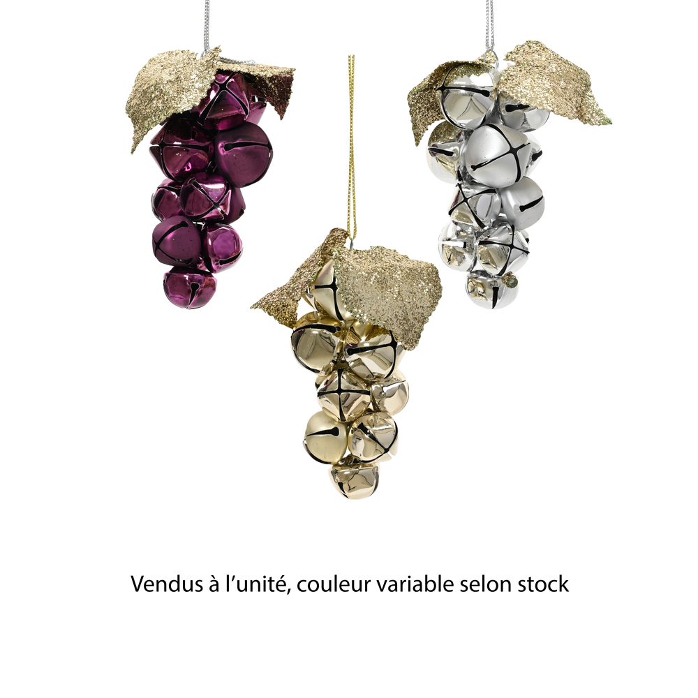 Suspension raisin en métal - coloris variables - 10,2cm