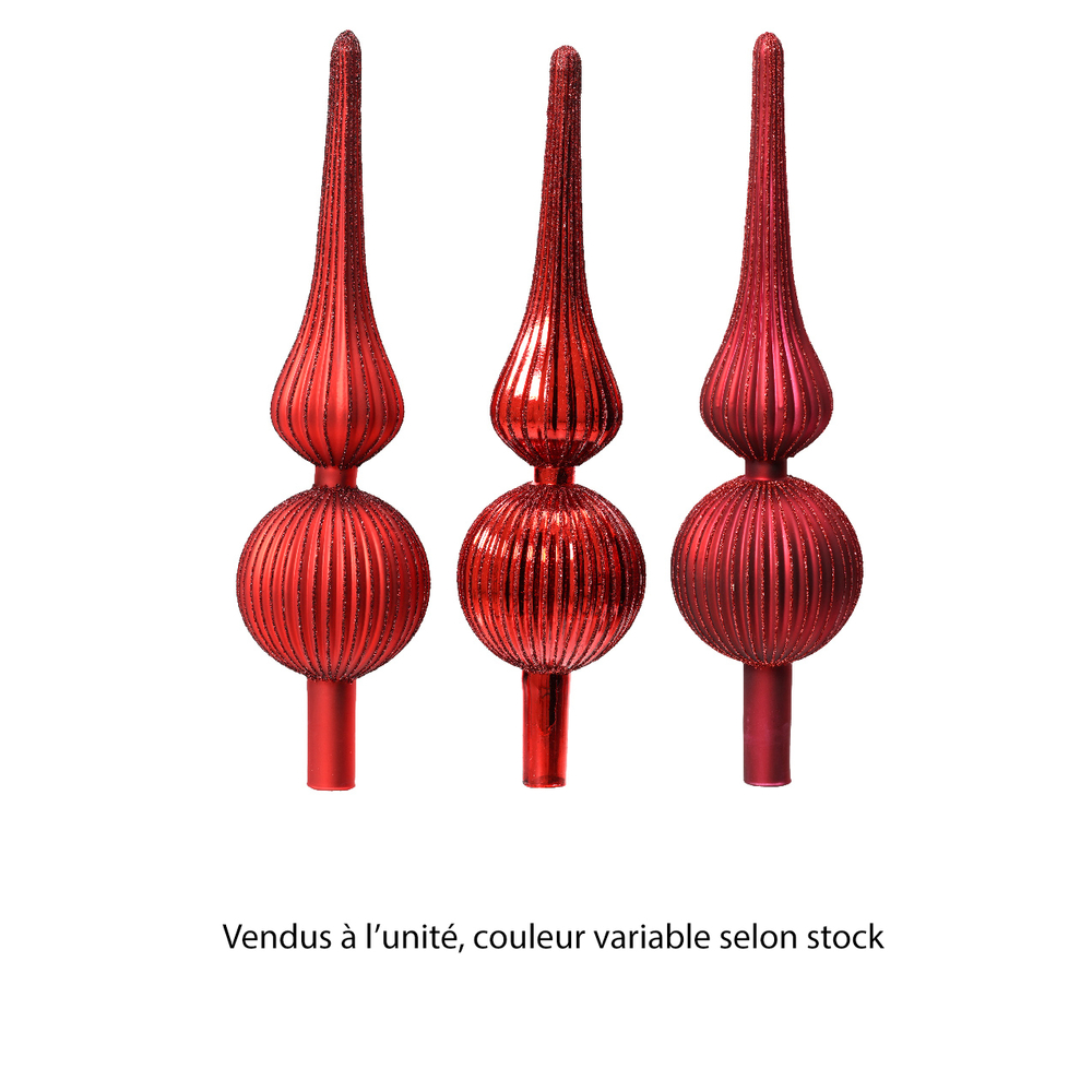 Cimier en verre - coloris rouge - H31cm