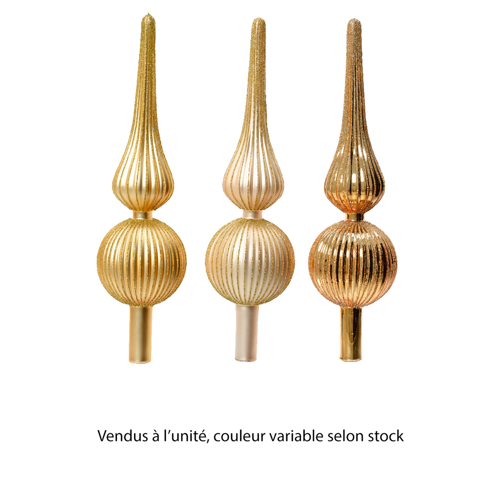 Cimier en verre - coloris variables - H31cm