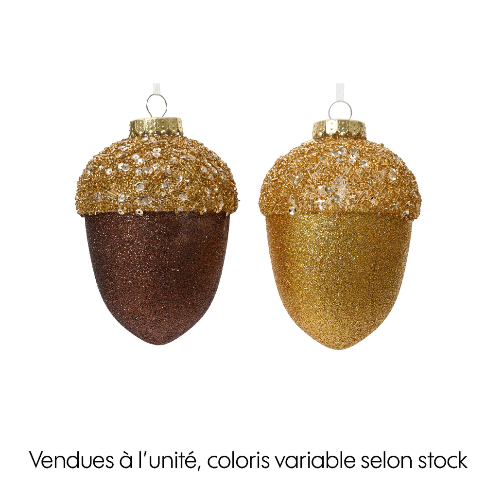 Suspension de Noël : gland, coloris variables - H.12,5cm