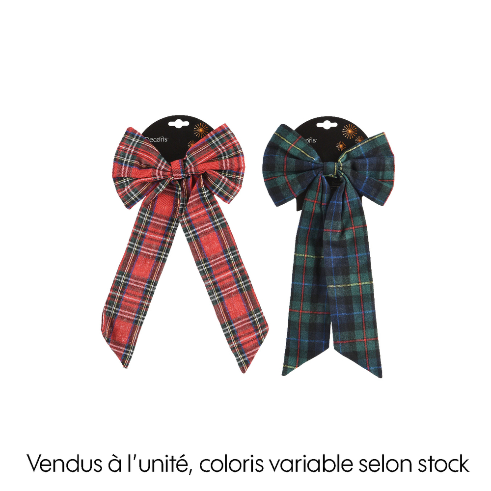 Suspension de Noël : nœud, coloris variables - L.35cm