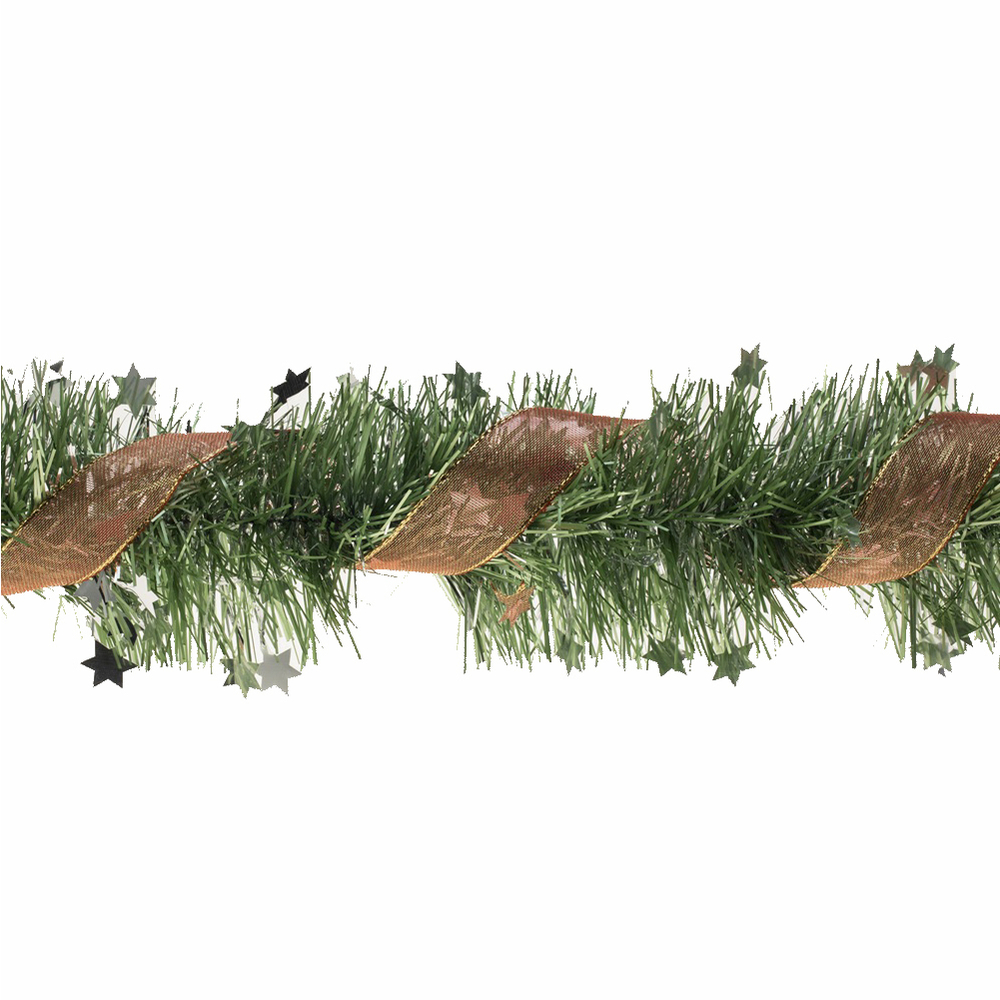 Guirlande de Noël étoiles, coloris vert et rouge - L.200cm