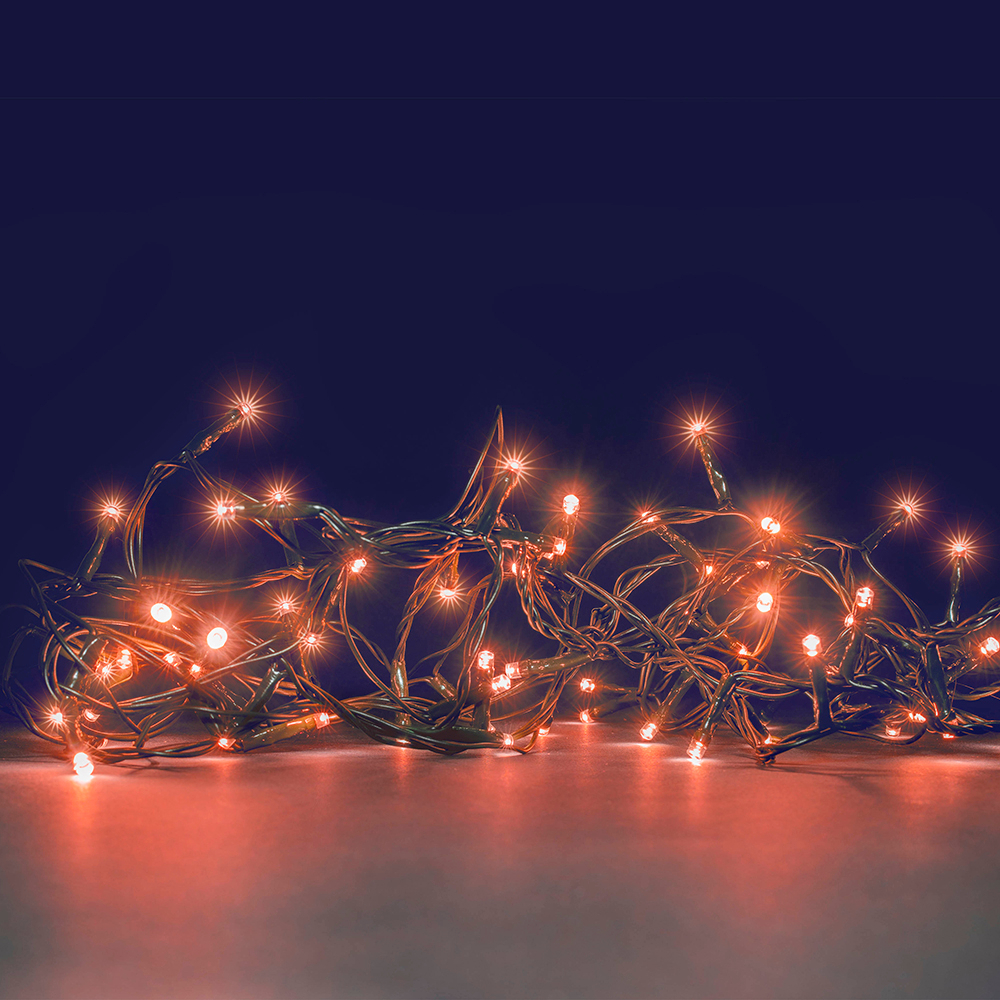 Guirlande lumineuse animée FLICKER LIGHT®, 240 Led cuivré - L.20m