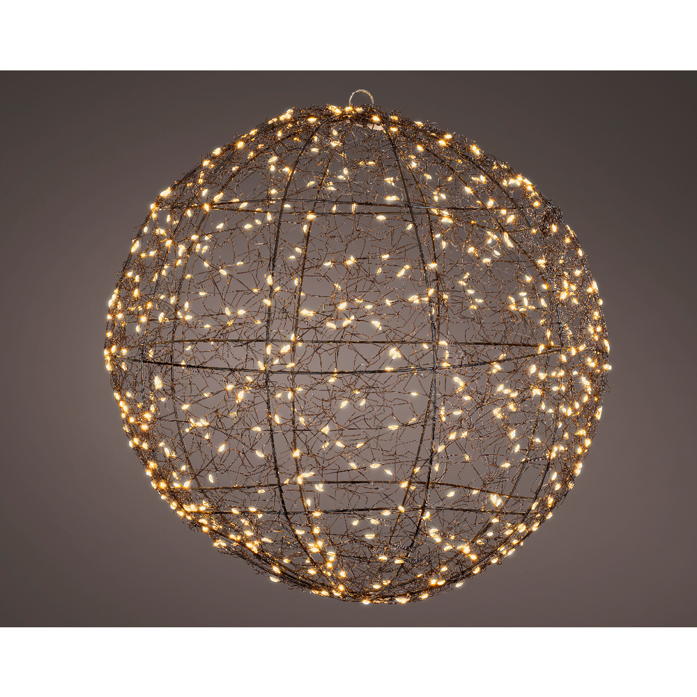 Boule lumineuse noire, suspension, intérieur, led blanc froid - D.28cm