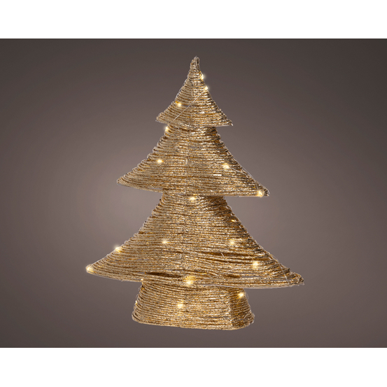 Sapin de Noël lumineux or, intérieur, led blanc chaud - H.40cm