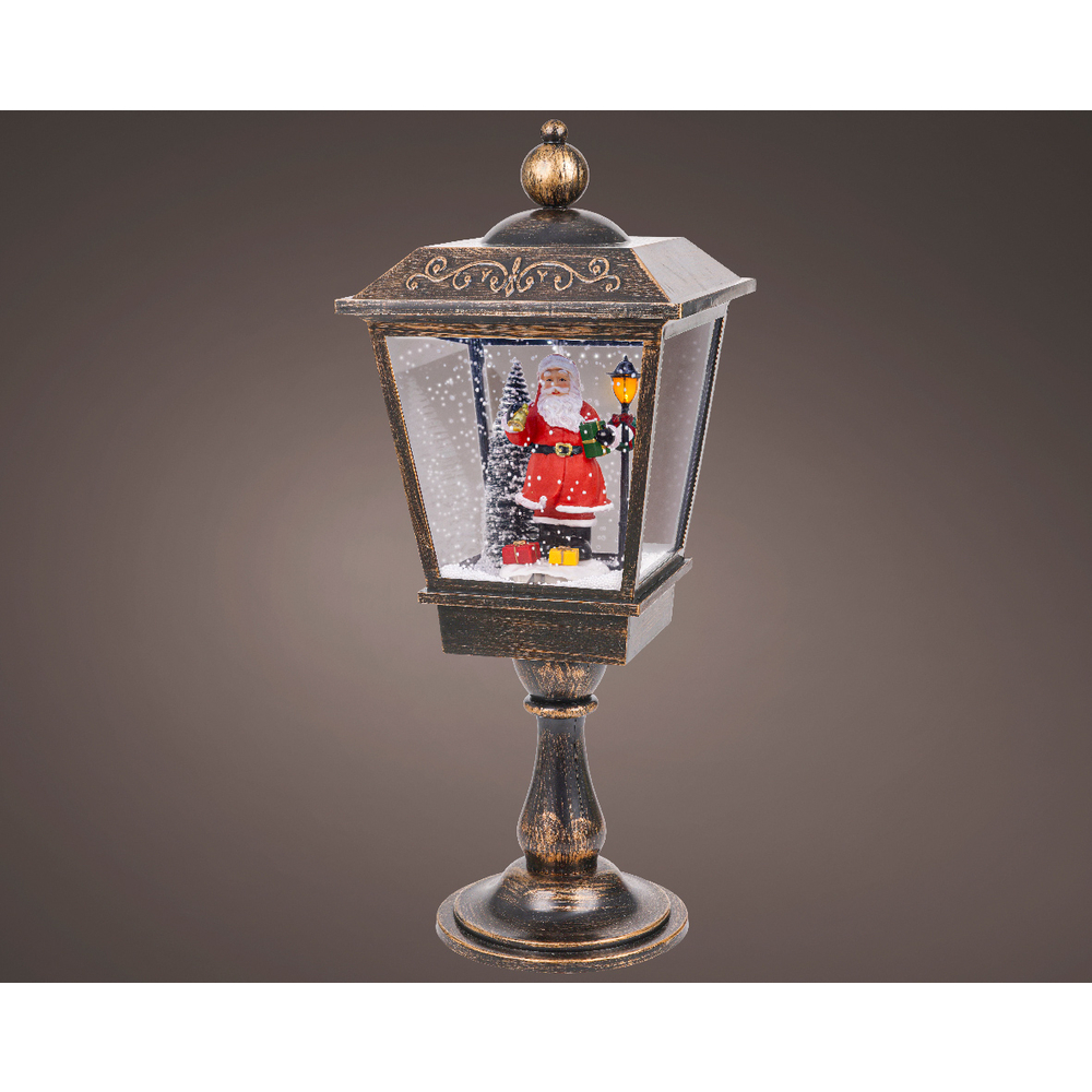 Lanterne de Noël couleur cuivre, intérieur, led blanc froid - H.70cm