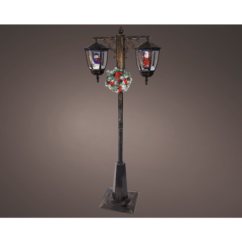 Lanterne de Noël couleur cuivre, intérieur, led blanc froid - H.188cm