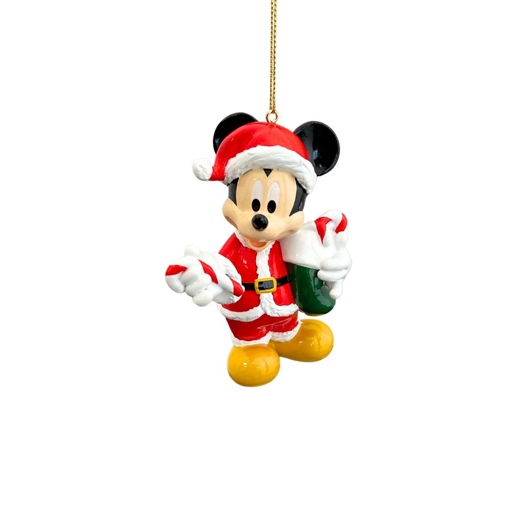 Suspension pour sapin : Mickey père Noël - H.10cm