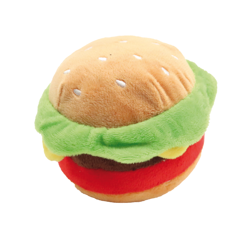 Jouet pour chien, peluche Homy burger 13x7cm 