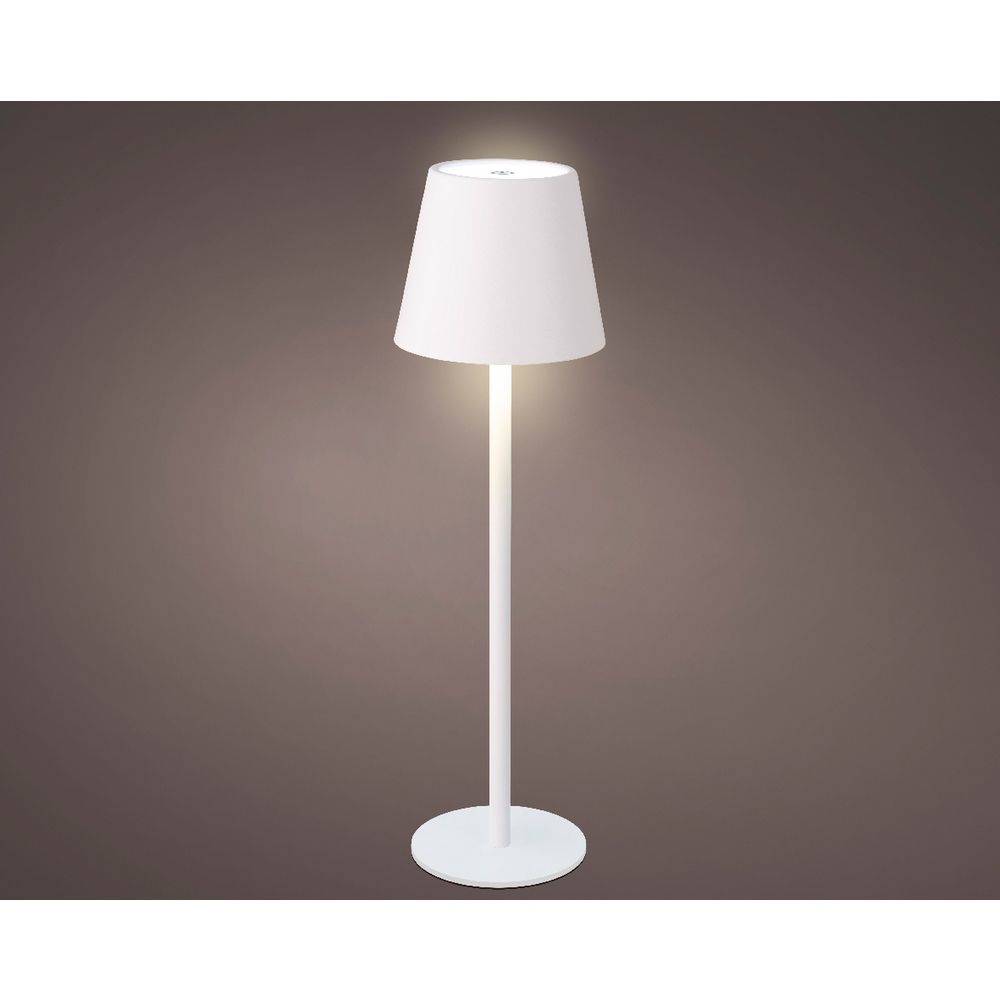 Lampe de table LED rechargeable, coloris blanc - H.27cm
