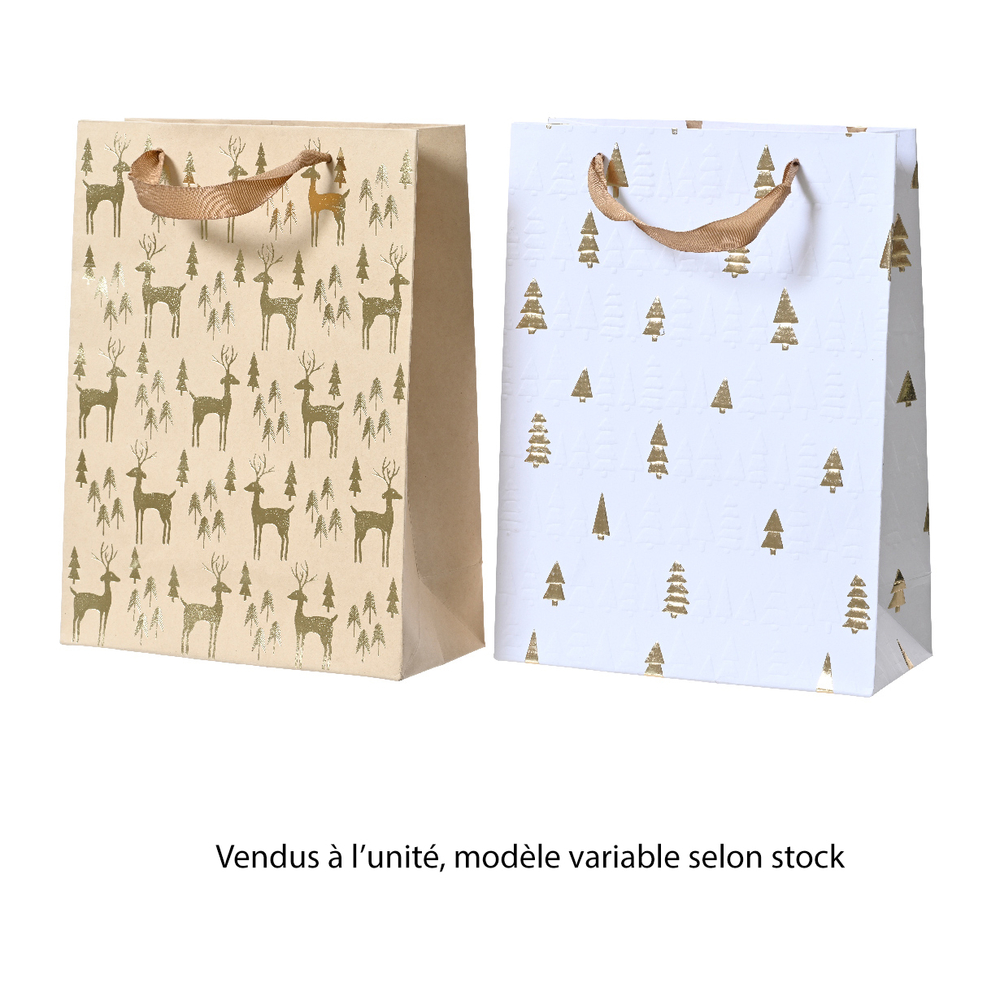 Sac cadeau de Noël, coloris mixte variable - 6,5x12xH.16cm