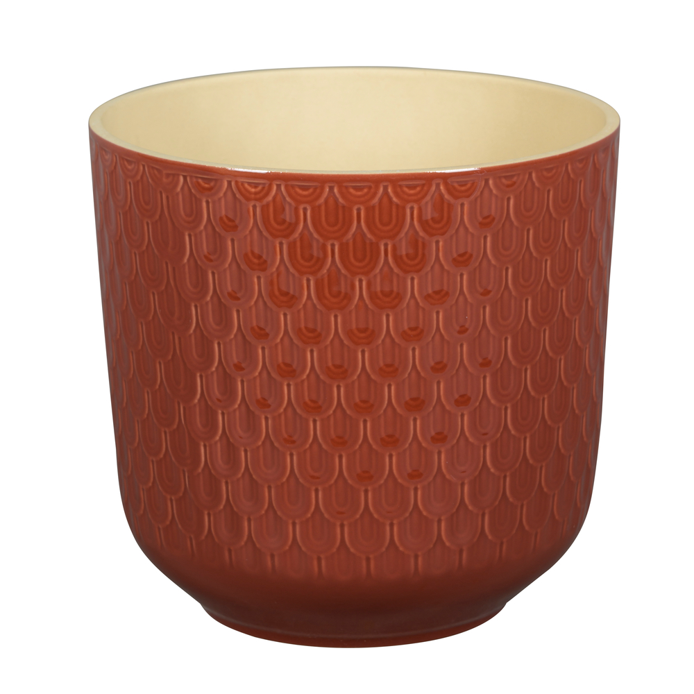 Cache-pot Yera, coloris rouge - D.20xH.18,5cm