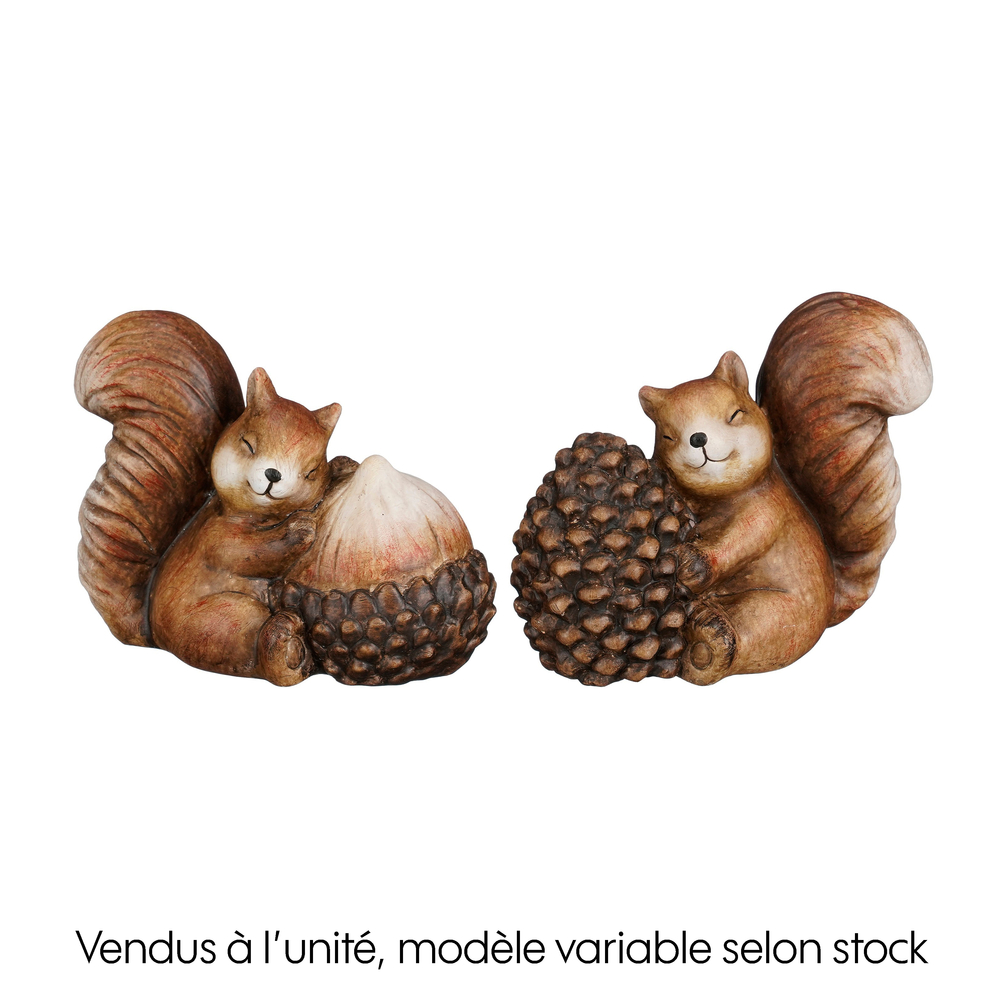 Décoration écureuil, coloris marron, modèle variable - L.13,5cm