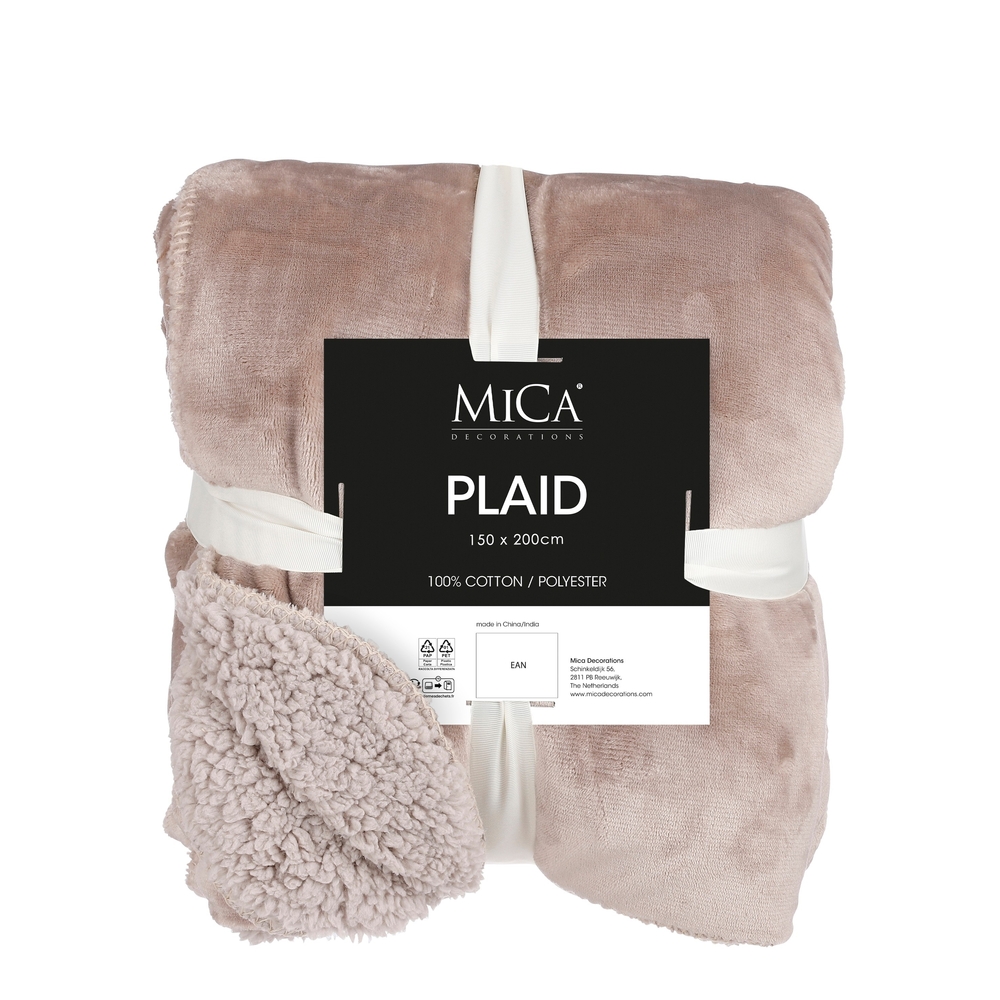 Plaid polaire 'Mardy', coloris beige - L.200xl.150cm