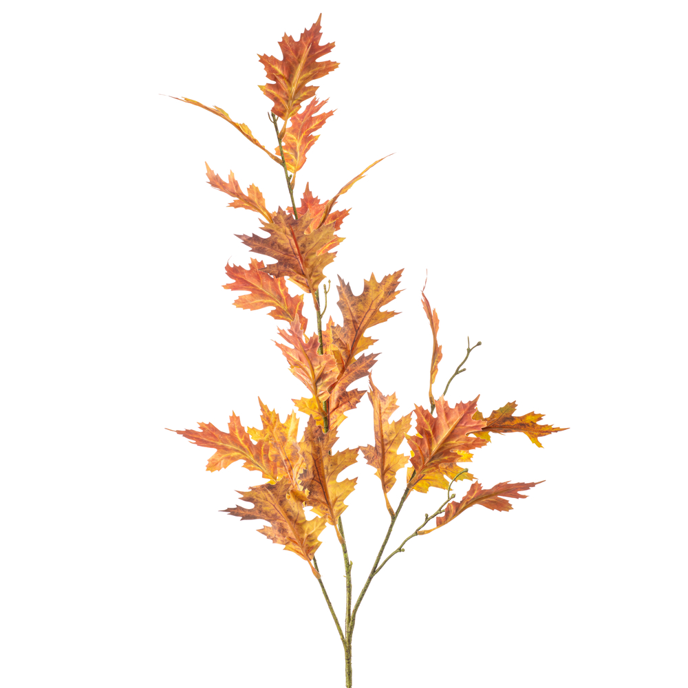 Branche artificielle de chêne, coloris orange - H.100cm