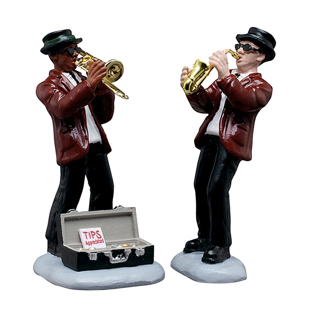 Figurines en résine, duo de jazz - H.6,8cm