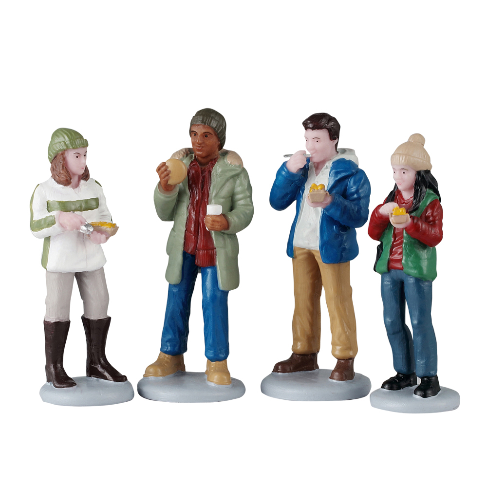 Figurines en résine, clients cuisine rue - H.6,7cm