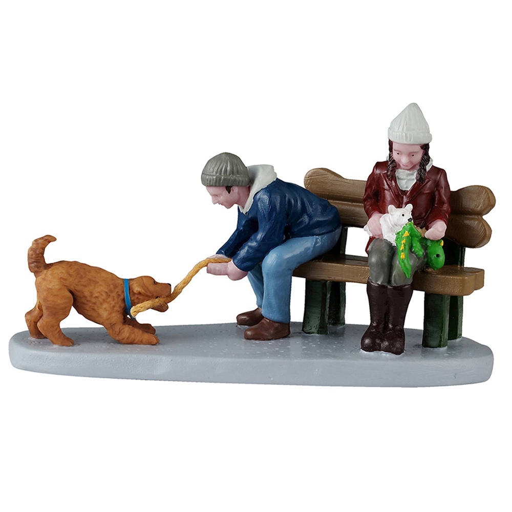 Figurine en résine, chiots espiègles - H.6cm