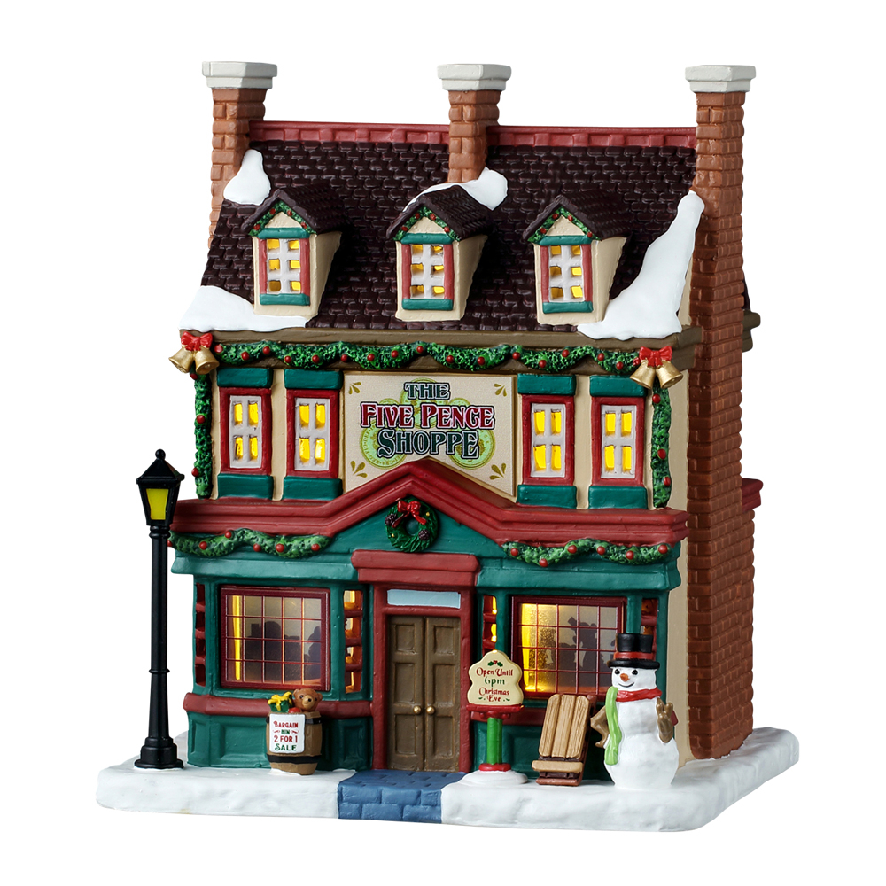 Scène animée, Caddington village, l'échoppe à cinq sous - H.18,5cm