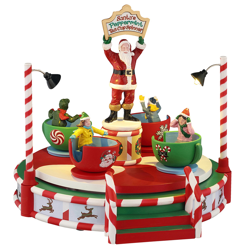 Scène animée, Carnival, tasses du père Noël, piles - L.20xH.17,5cm