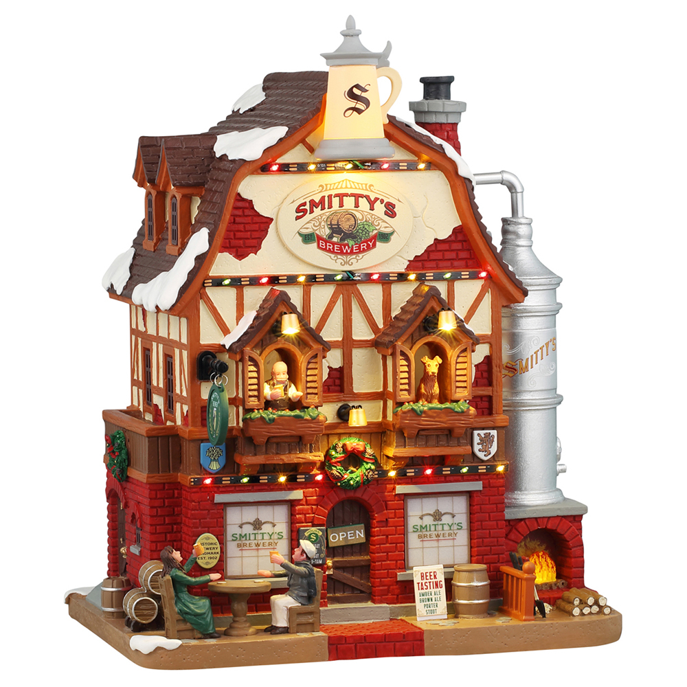 Scène animée, Caddington, brasserie Smitty, sur piles -L.20,5xH.25,2cm