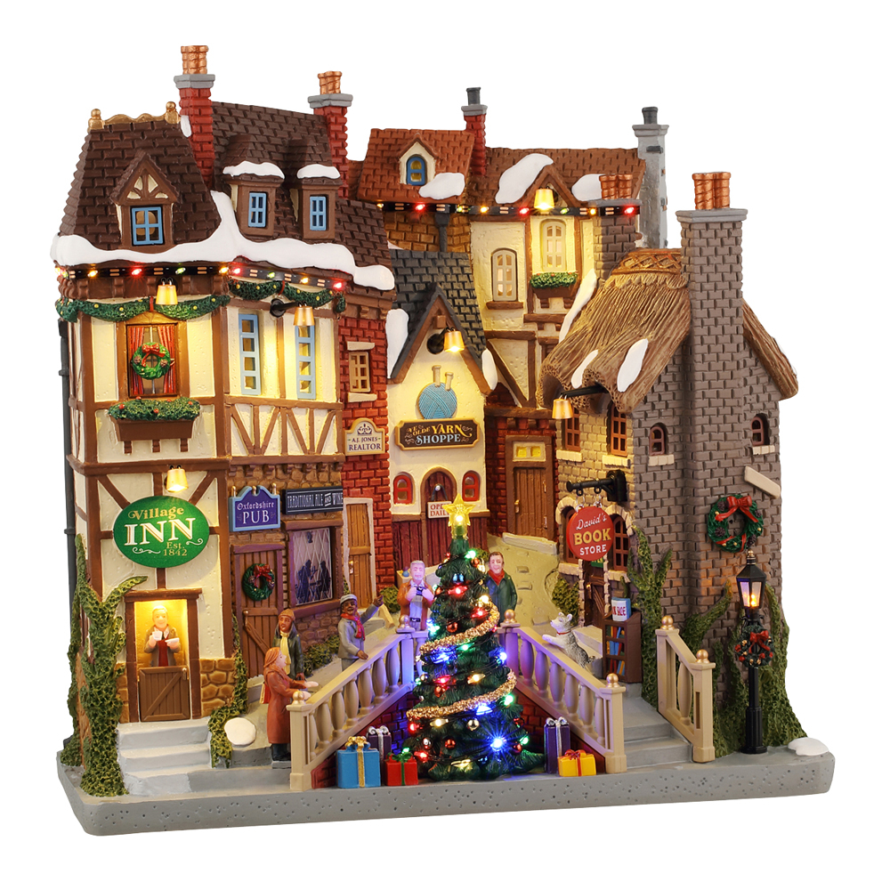 Scène animée, Caddington village, ville Oxfordshire, sur piles -H.27cm