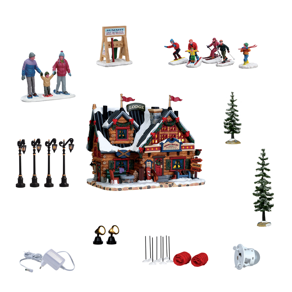 Coffret scène animée, Caddington village, chalet après ski -29 pièces
