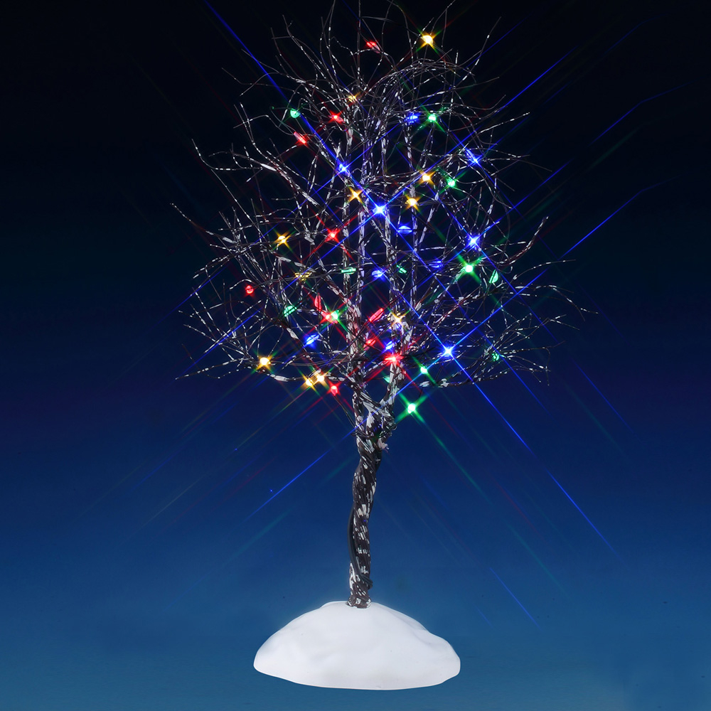 Décoration de Noël, noyer cendré, diodes multicolores, piles -H.24,3cm