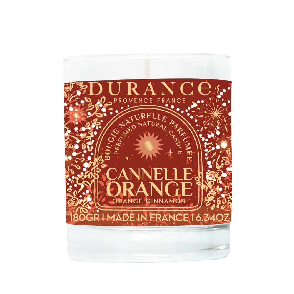 Bougie naturelle parfumée 'Cannelle orange' - 180g