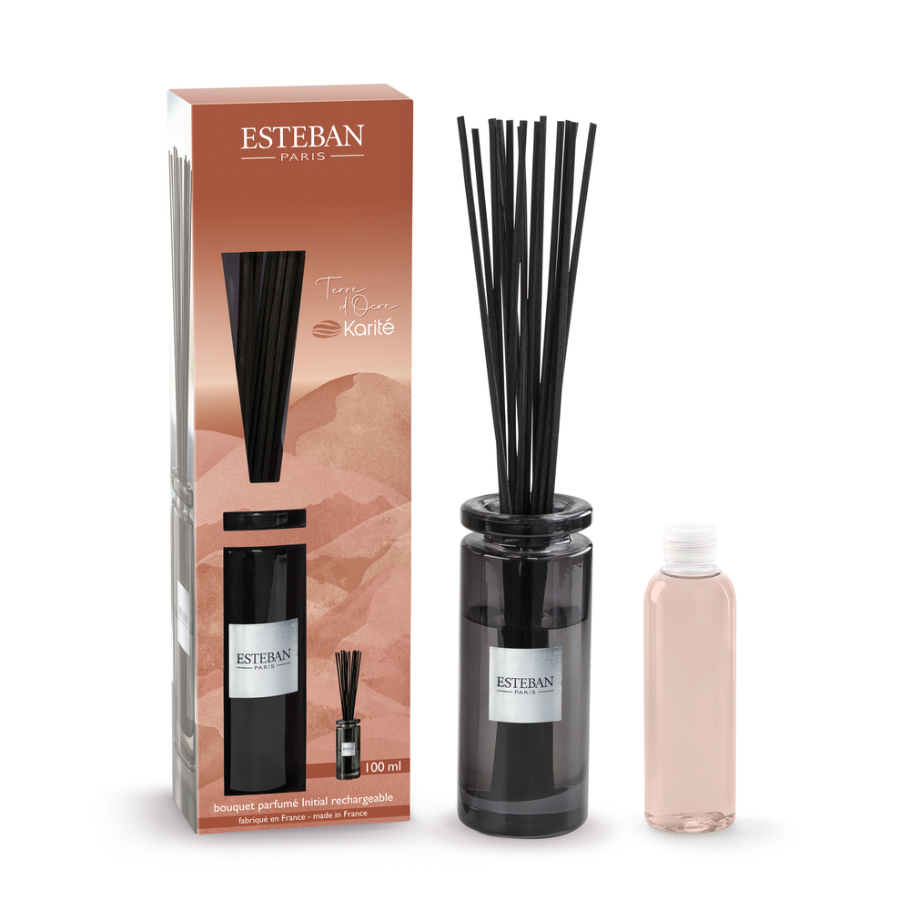 Bouquet parfumé Initial et sa recharge 100 ml Terre d'Ocre Karité