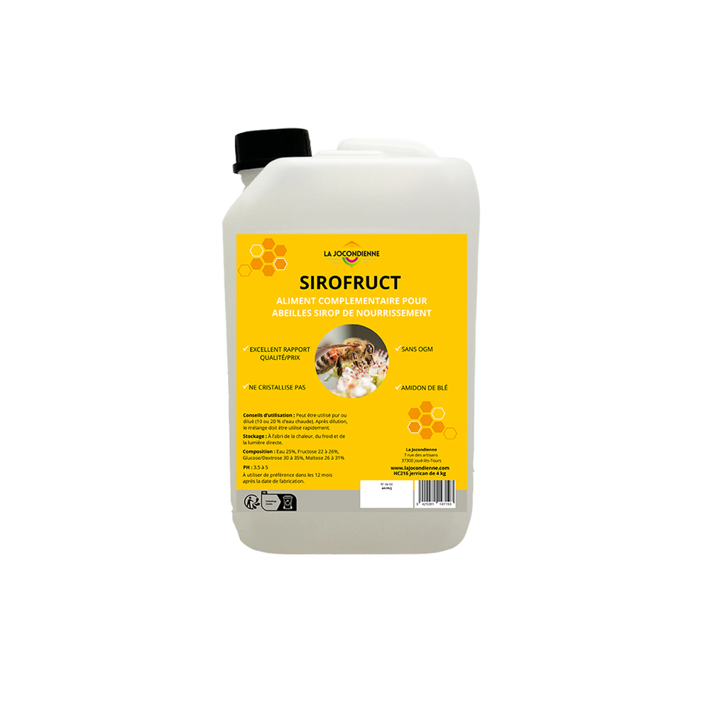 Sirop de nourissement pour abeilles 'Sirofruct', en jerrican - 4kg