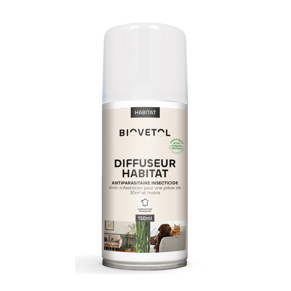 Diffuseur habitat, antiparasitaire bio pour chien et chat - 150ml