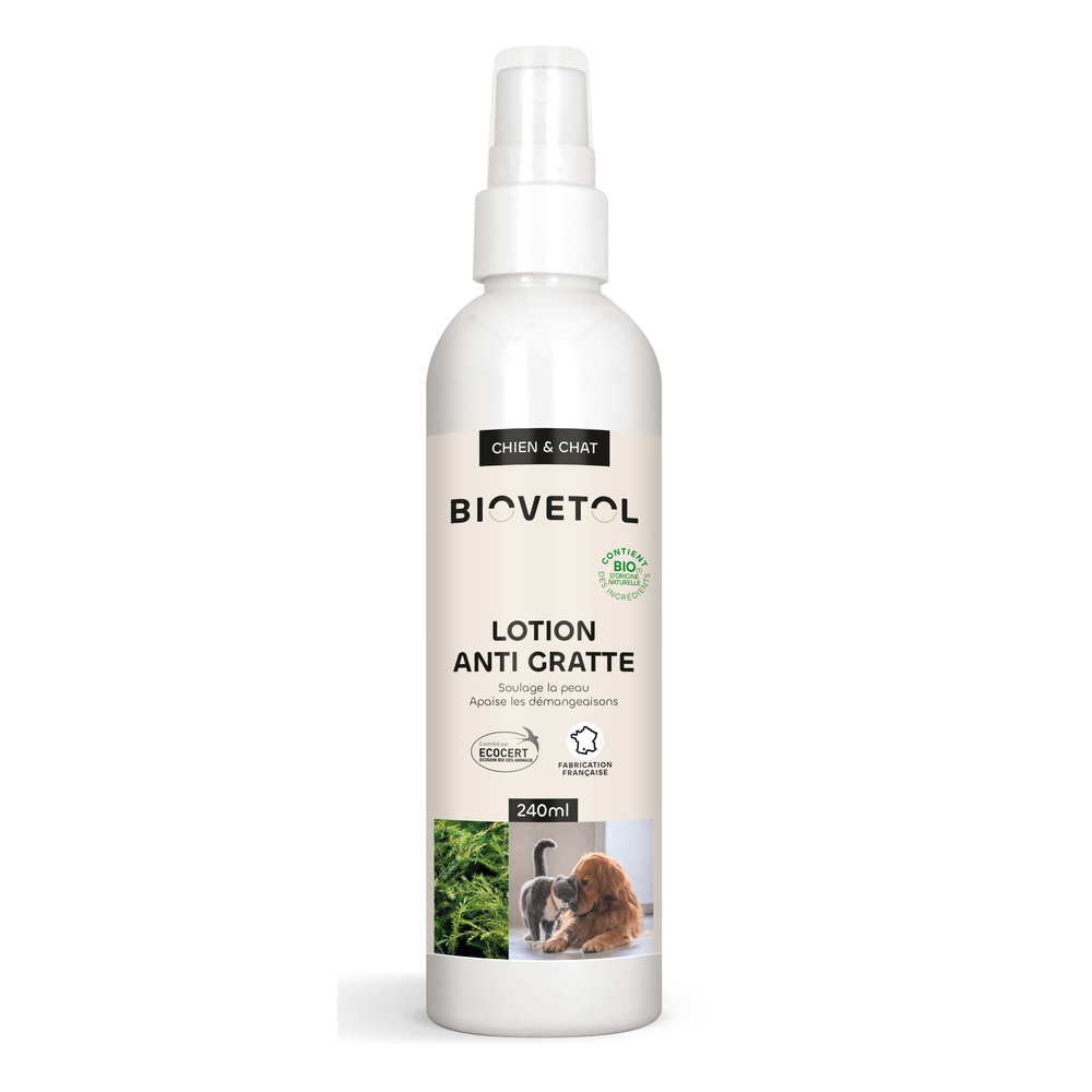 Lotion anti-gratte bio pour chien et chat - 240ml