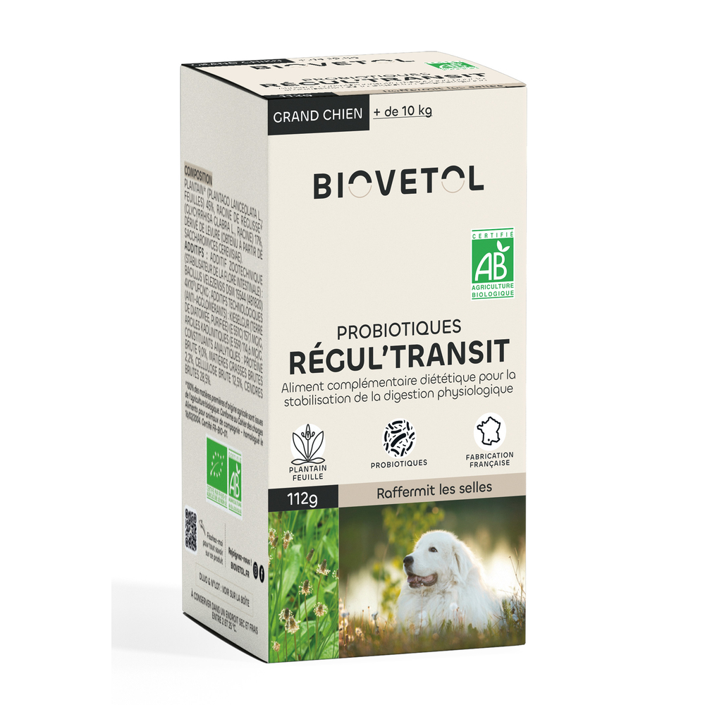 Probiotiques Régul'transit bio pour grand chien - 112g