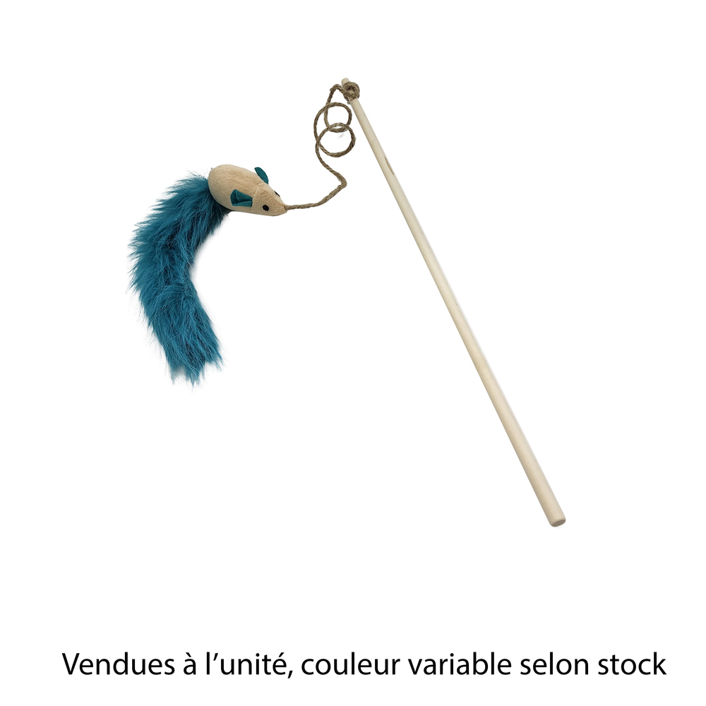 Jouet pour chat : canne à pêche avec souris - L.45cm