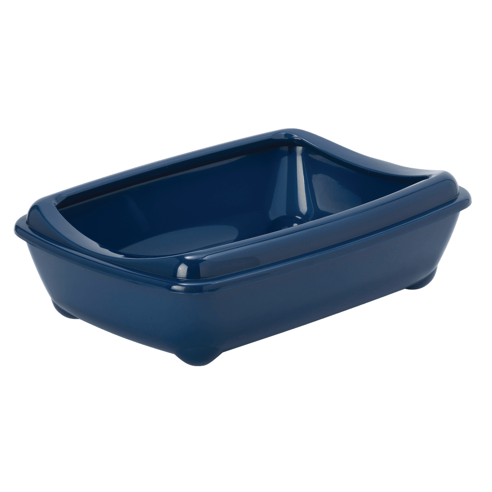 Bac à litière ouvert pour chat, coloris bleu - L.50xH.13,8cm